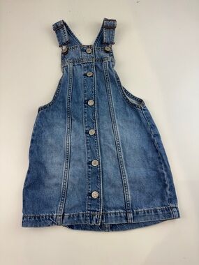 GAP Blue Denim Button-Front Kids Overall Dress